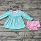 Baby Girl Christmas Tree Tunic Tops Pink Bummies Set