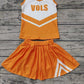 Baby Girl Sleeveless Tops Orange Skirt Shorts Team Clothes Set Moq 5