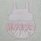 Baby Girl Infant Straps Pink Dots Bows Straps Bubble Romper