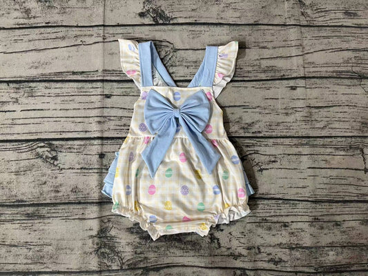 No moq Pre-order SR0656 Baby Girl Easter Eggs Romper