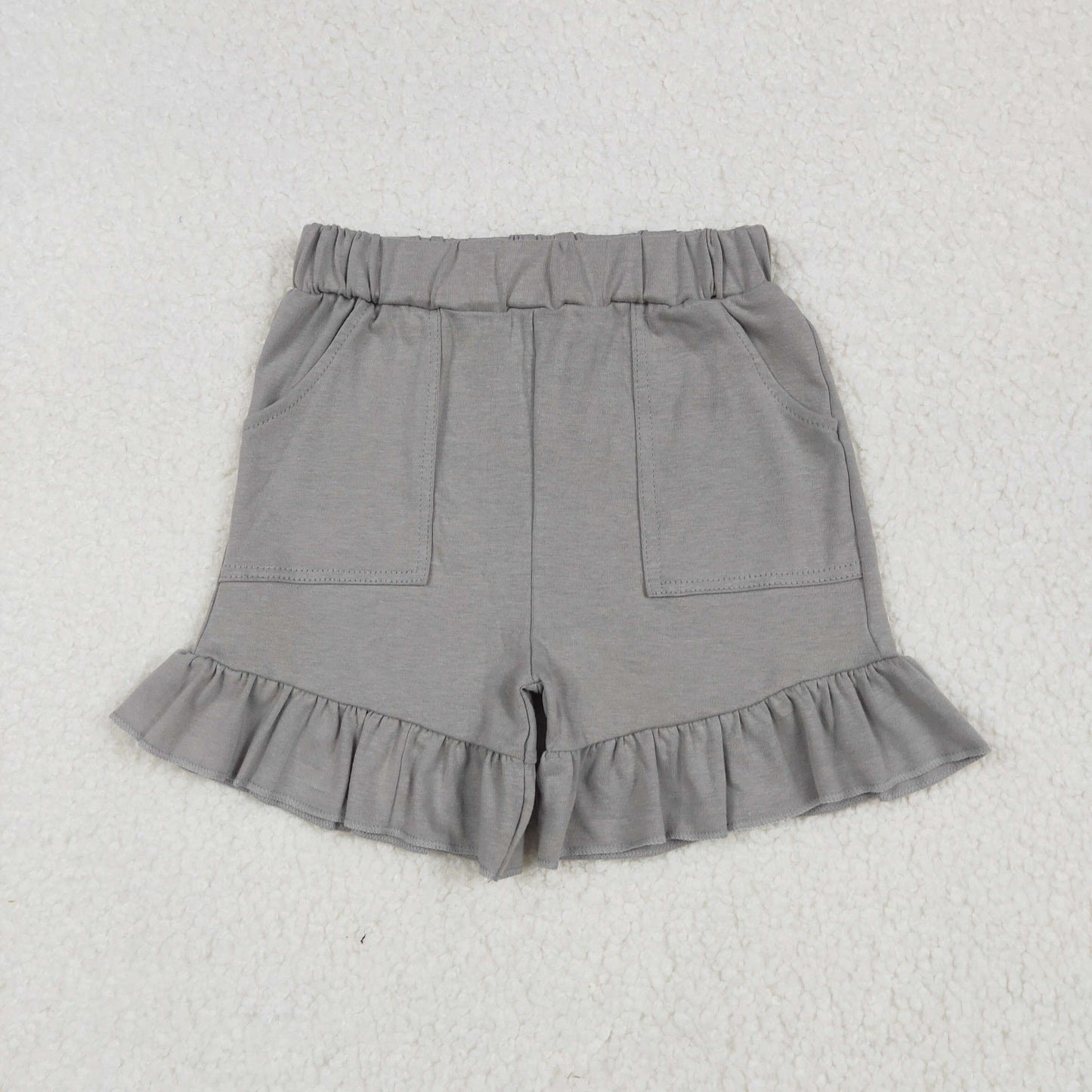 Baby Girl Pockets Cotton Ruffle Shorts Bottoms RTS