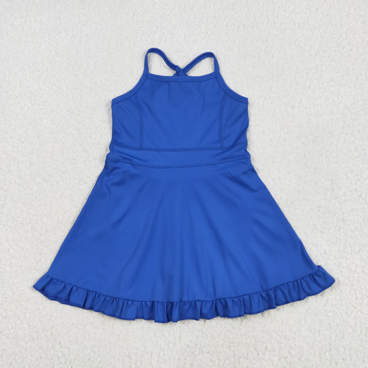 Baby Girl Sleeveless Blue Yoga Sports Shorts Dress