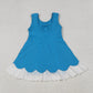 Baby Girl Sleeveless Yoga Active Lace Ruffle Blue Knee Length Dress RTS
