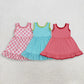 Sibling Baby Girls Kids Sleeveless Knee Length Ruffle Dresses Summer Clothes RTS