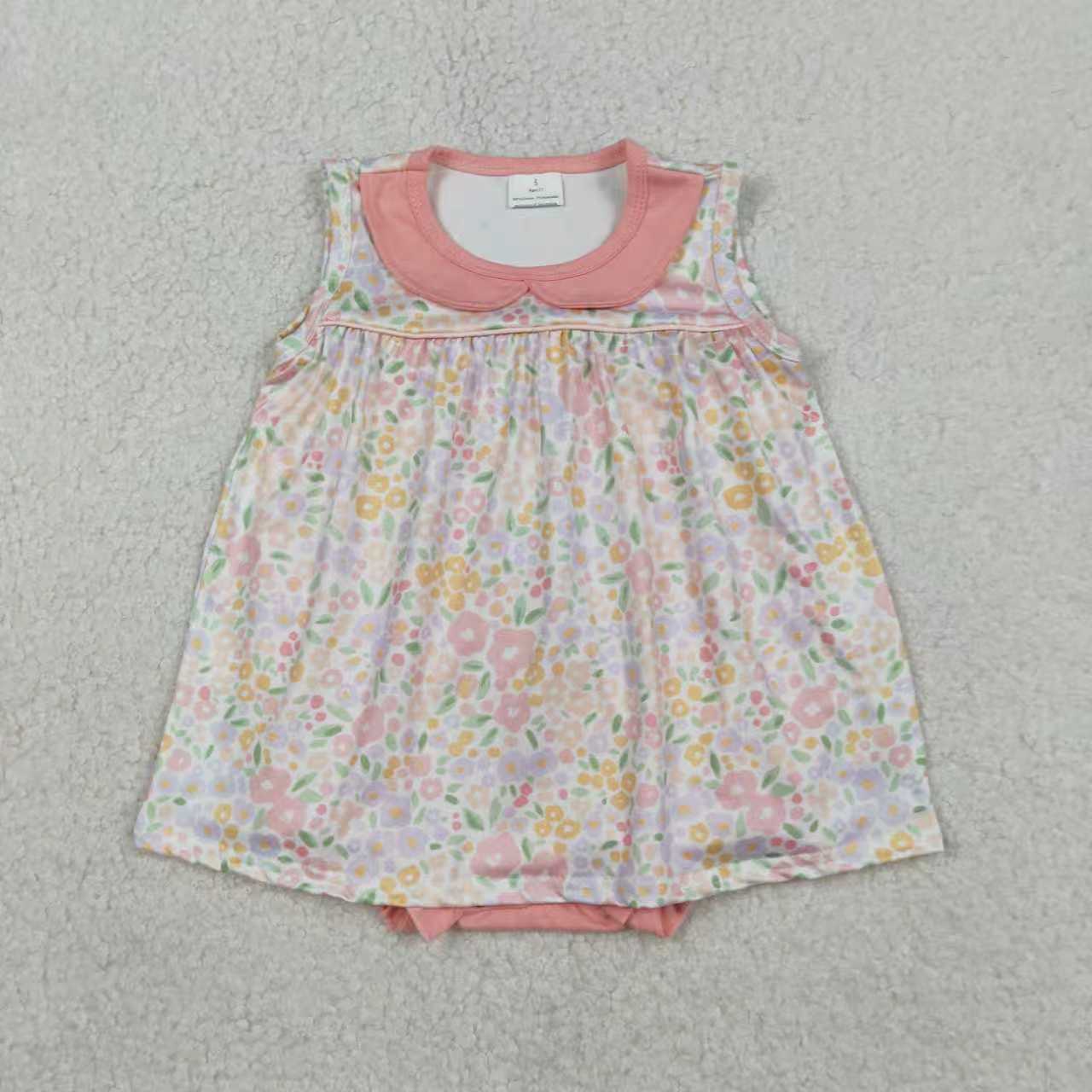 Sibling Baby Girls Kids Sleeveless Flower Romper Knee Length Dress RTS