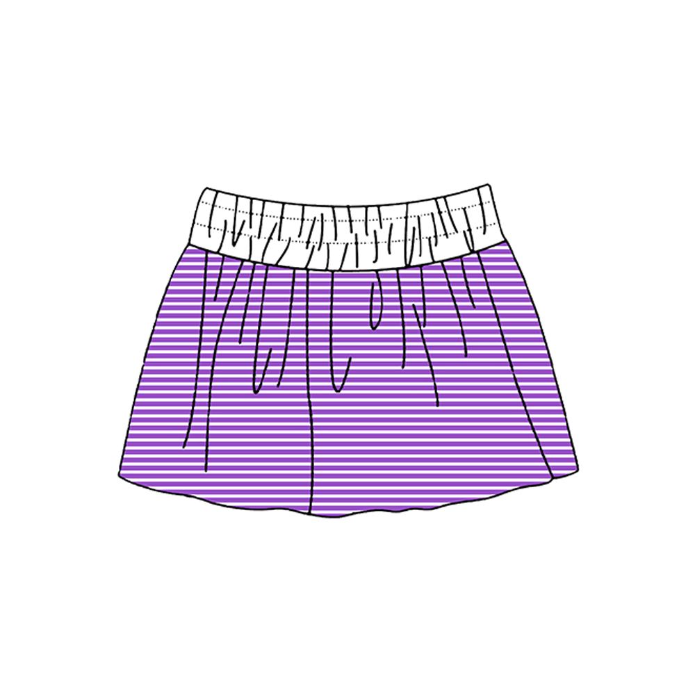 ( Moq 5 ) Preorder Baby Girls Kids Stripes Skirt Shorts Bottoms Yoga Active Purple Clothes