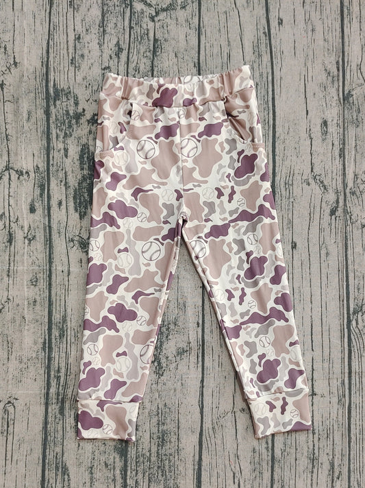 Boys Kids Baseball Camo Pockets Pants Bottoms RTS