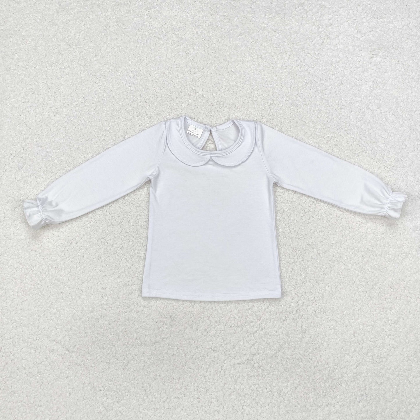 Baby Girl Long Sleeves White Cotton Shirt Tops