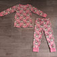 Baby Girls Kids Christmas Santa Pink Stripes Shirt Pants Set Pajamas Clothes RTS
