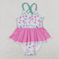 Baby Girl Summer Floral One Piece Sibling Sister Swimsuits