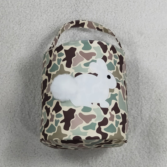 Baby Kids Toddler Embroidery Rabbit Camo Print Basket Easter Bag RTS