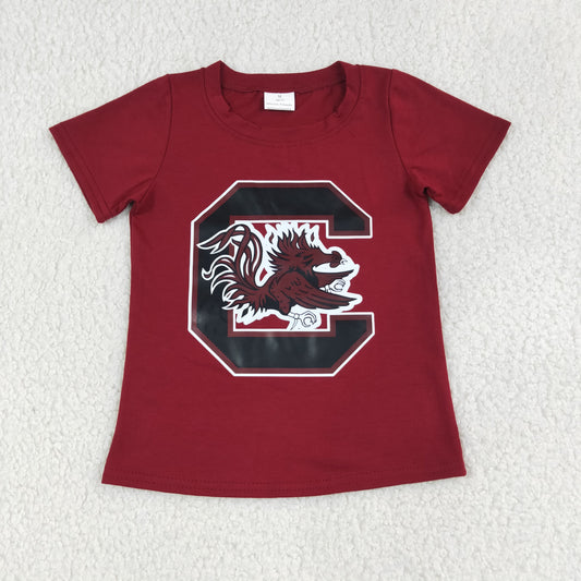 Baby Boy Kids Red Short Sleeves Chicken Shirt Team Clothes RTS