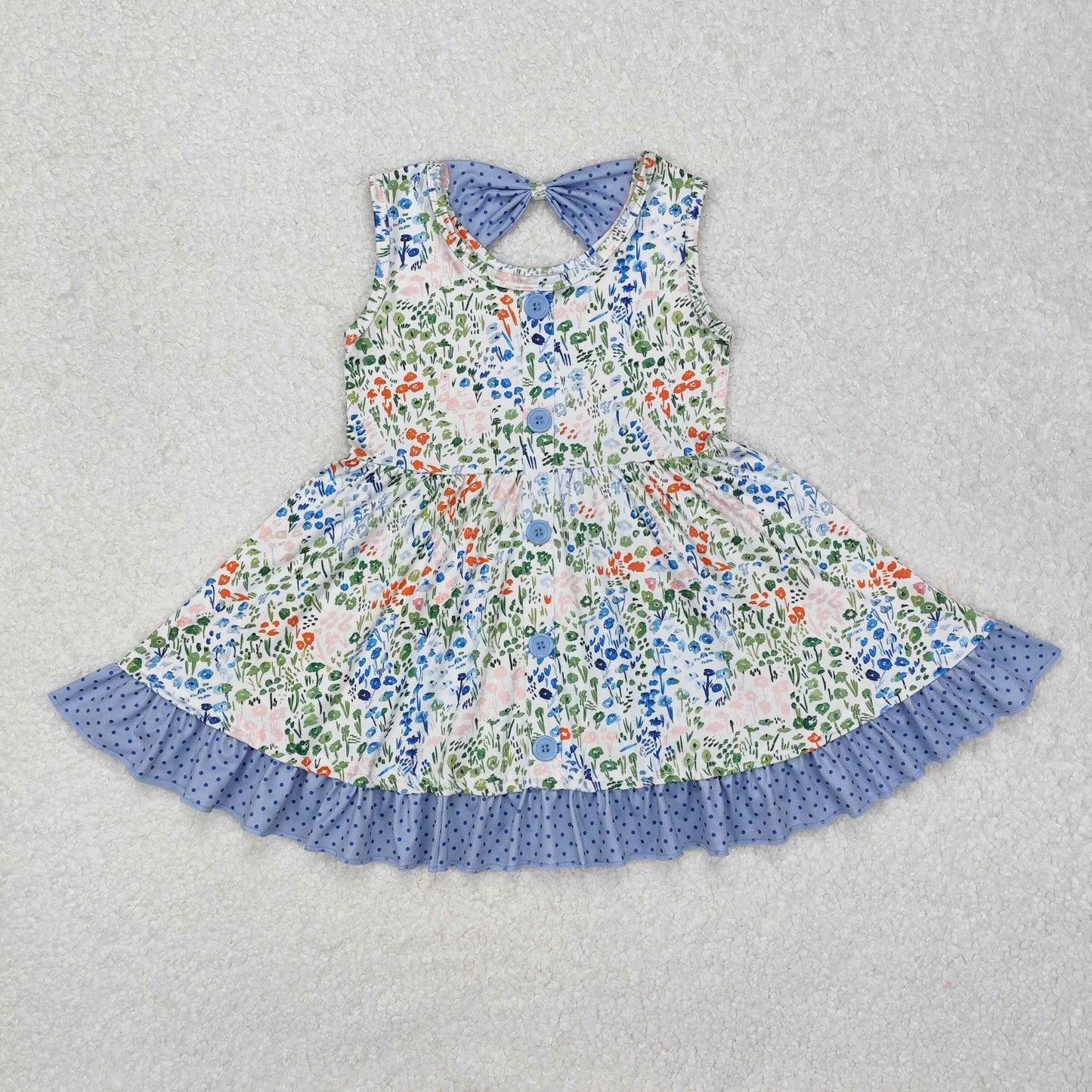 Baby Girl Sleeveless Floral Knee Length Easter Dress