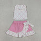 Baby Girls Bows Buttons Tops Ruffle Pink Skirt Shorts Yoga Active Clothes Set RTS