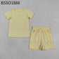 Sibling Baby Boys Kids Short Sleeves Shirts Pockets Shorts Summer Cotton Sets Clothes RTS