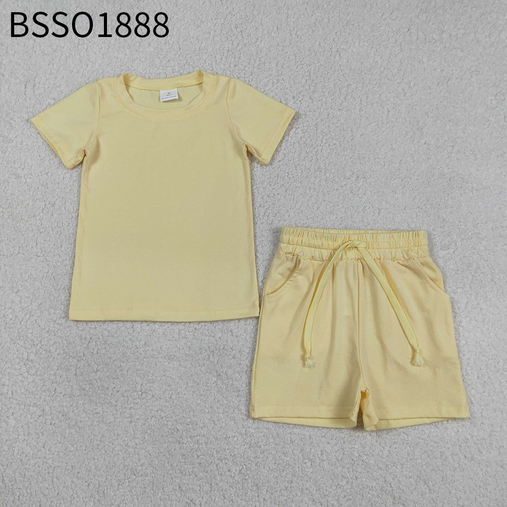Sibling Baby Boys Kids Short Sleeves Shirts Pockets Shorts Summer Cotton Sets Clothes RTS
