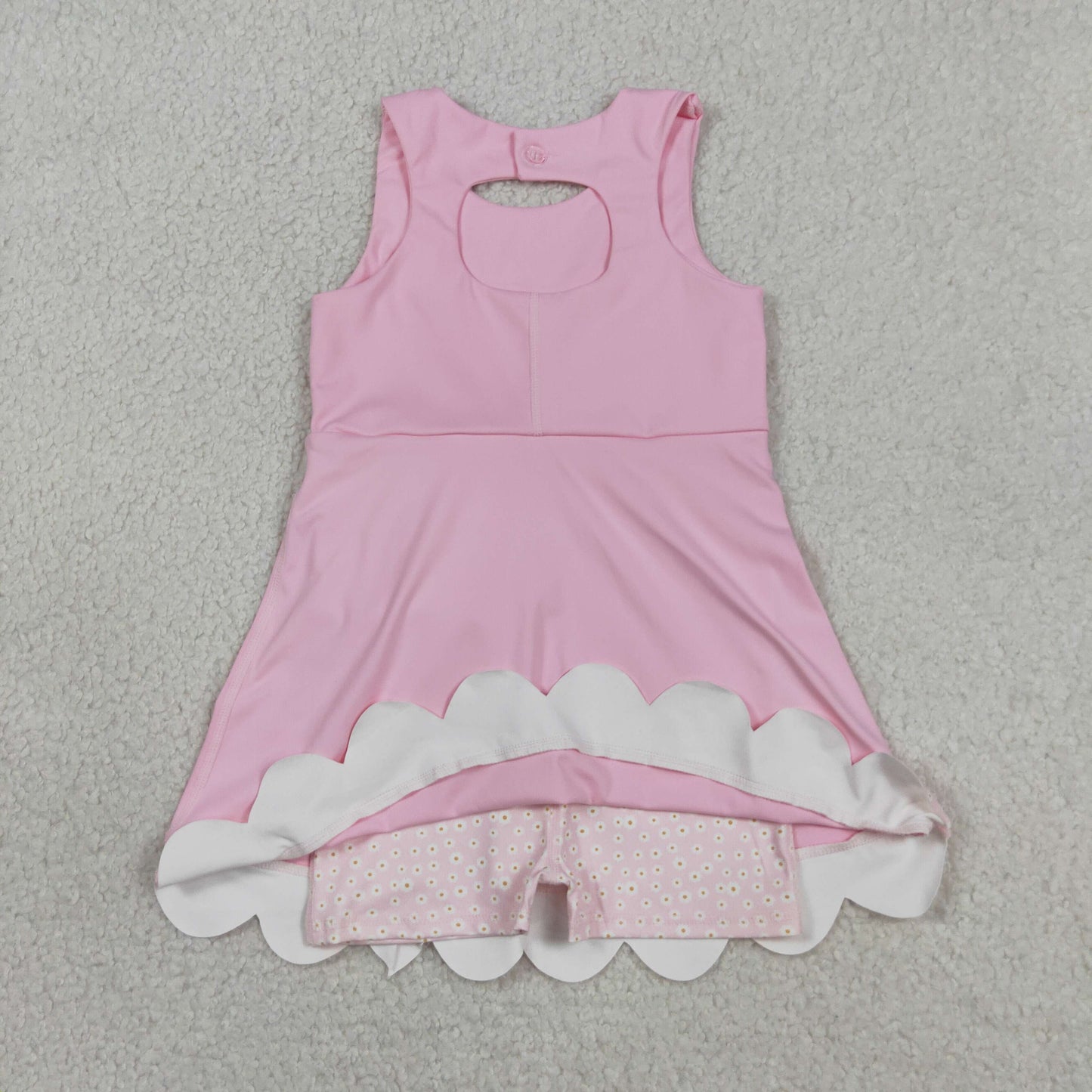 Sibling Baby Girls Kids Sleeveless Bows Yoga Scallop Shorts Dresses Clothes RTS