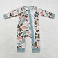 Baby Boy Long Sleeves Camo Dogs Duck Zipper Bamboo Romper