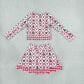 Baby Girls Kids Christmas Santa Shirt Bows Scallop Skirt Shorts Yoga Active Set Clothes RTS