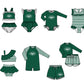 ( Moq 5 Each Style ) Baby Boys Girls Kids Team Sibling Jumpsuits Sets Swimsuits Green Clothes