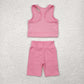 Baby Girl Pink Athletic Active Wear Top Shorts Clothes Set RTS