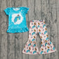 Baby Girls Short Sleeves Cartoon Ruffle Shirt Bell Bottom Pants Clothes Set RTS