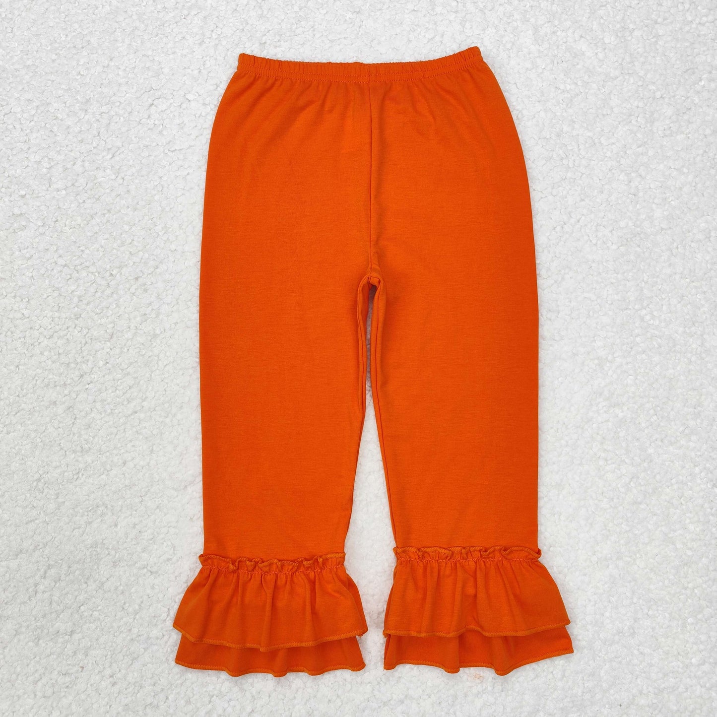 Baby Girl Orange Cotton Ruffle Pants