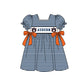 ( Moq 5 ) Baby Girls Toddler Short Sleeves AU Bows Stripes Knee Length Dress