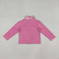 Baby Girl Pink Long Sleeves Bows Zipper Fleece Pullover Shirt RTS