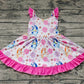 Moq 3 Pre-order GSD0865 Baby Girl Floral Dogs Summer Dress