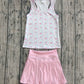 Baby Girl Sleeveless Bows Flower Tops Skorts Yoga Active Set RTS