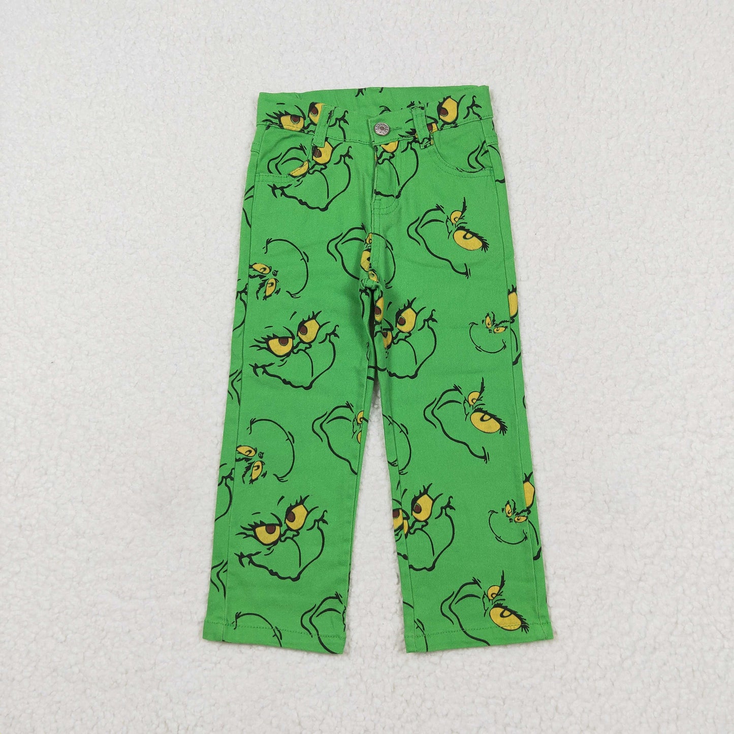 Baby Boy Christmas Green Face Denim Pants