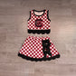 ( No moq ) Preorder Baby Girls Kids Chicken Checked Shirt Scallop Bows Skirt Shorts Team Set Yoga Active Clothes