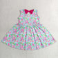 Baby Girls Kids Sleeveless Pink Flower Knee Length Dress RTS