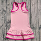 Baby Girl Sleeveless Yoga Active Pink Ruffle Knee Length Dress RTS