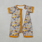 Baby Boys Kids Short Sleeves Digger Zipper Romper Summer Clothes RTS