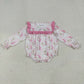 Baby Girl Long Sleeves Santa Christmas Sibling Pink Ruffle Romper Set Fur Pajamas RTS