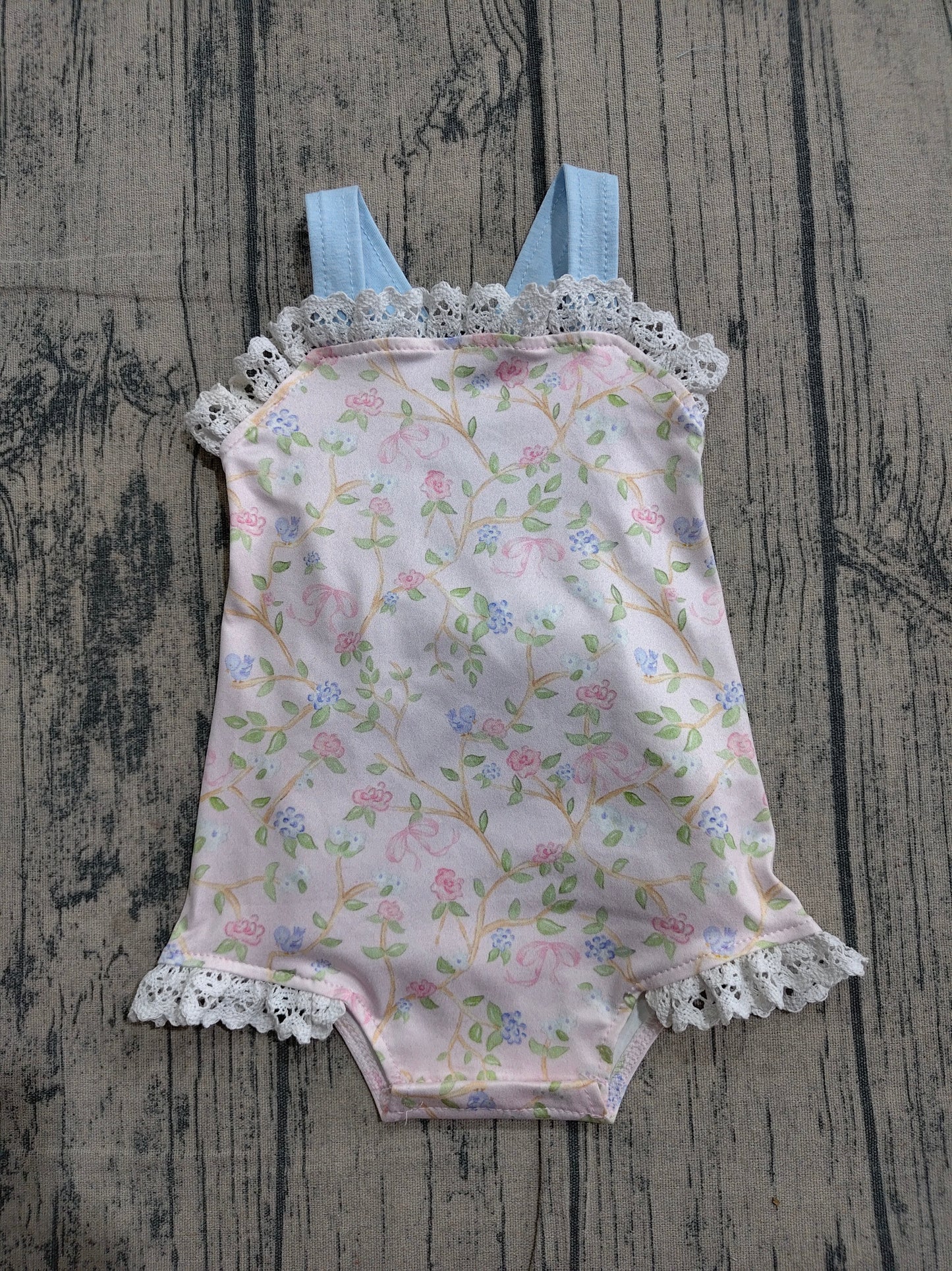 Baby Girls Infant Floral Bows Sleeveless Bubble Romper Summer Clothes RTS