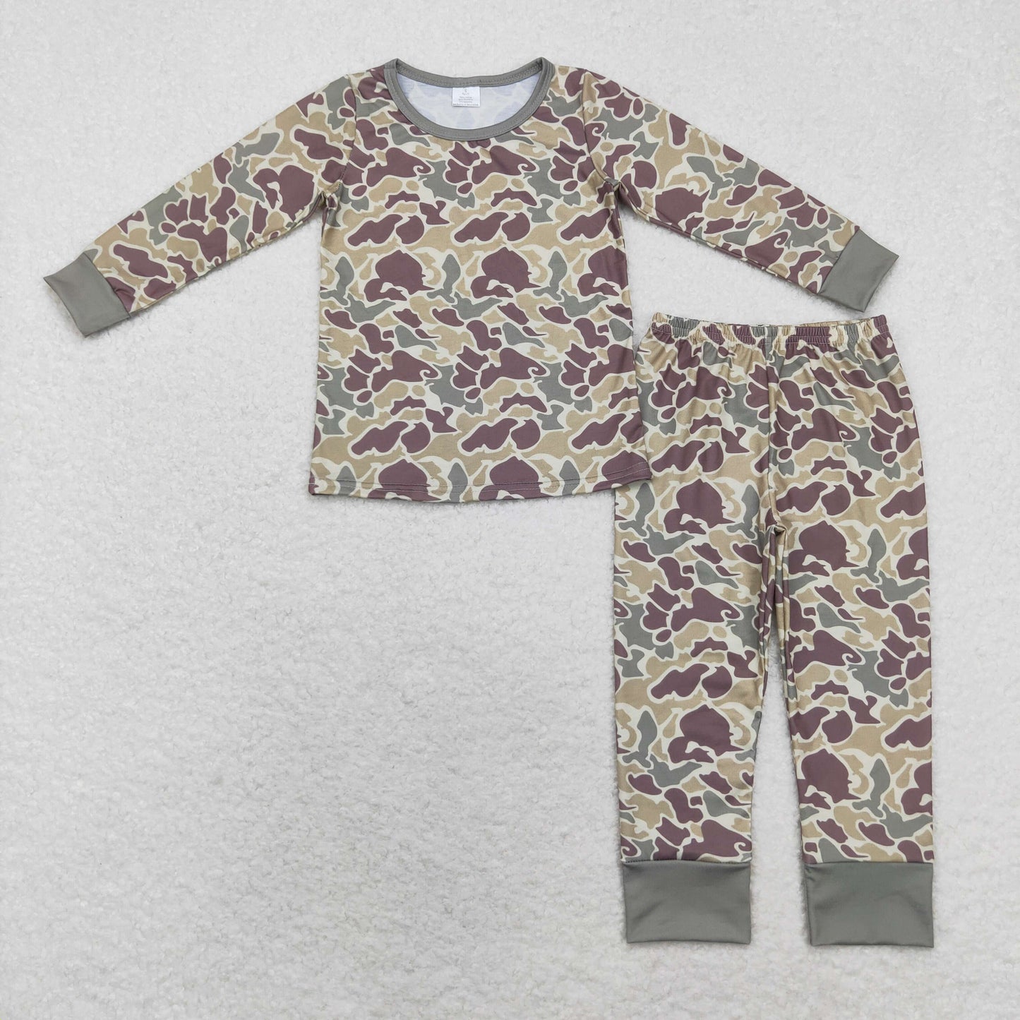 Baby Boy Long Sleeves Green Camo Shirt Pants Pajamas Bamboo Set