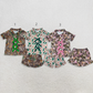 Sibling Baby Girls Kids Bows Buttons Shirts Camo Ruffle Shorts Hunting Pajamas Sets RTS