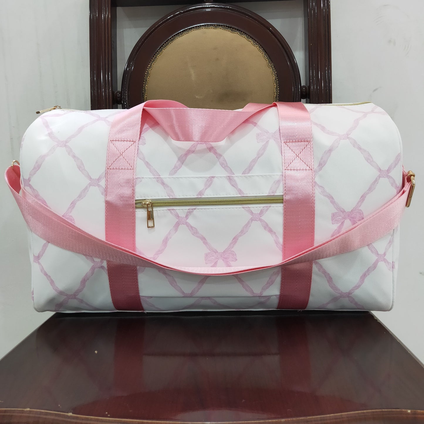 Baby Girl Adult Bows Pink Travel Duffle Bag