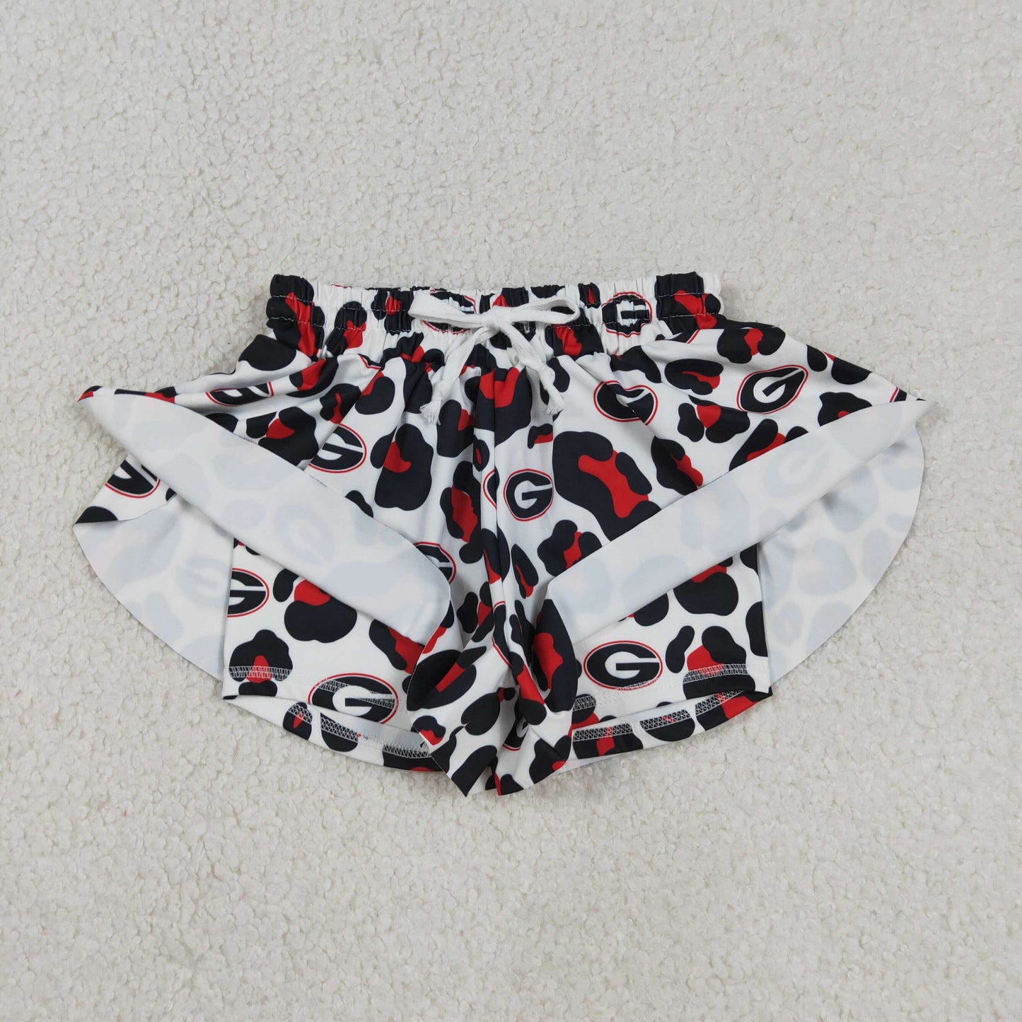 Sibling Baby Girls Adult Women G Leopard Team Yoga Active Ruffle Shorts Dress RTS