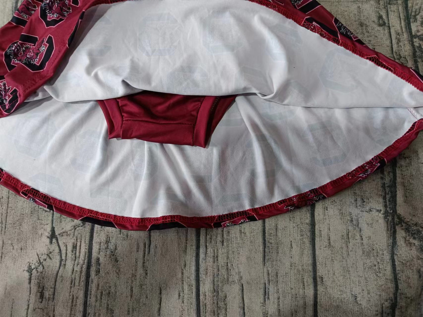 Baby Girl Toddler Dark Red Zipper Hoodie Tops Skirt Shorts Team Set Moq 5