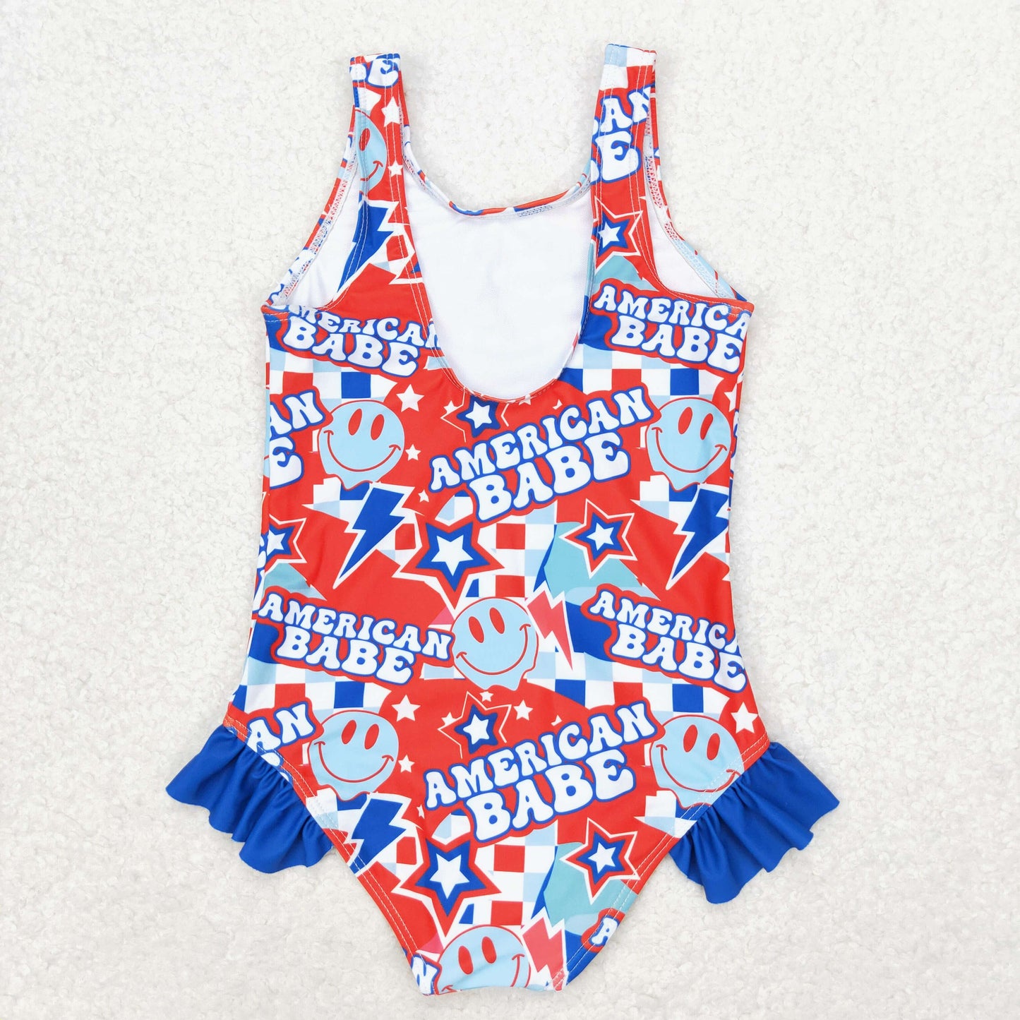 Baby Girl July 4th American Babe One Piece Swimsuit