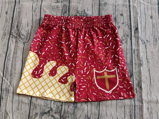 ( Moq 5  ) Baby Boy Summer Team Red Shorts Bottoms