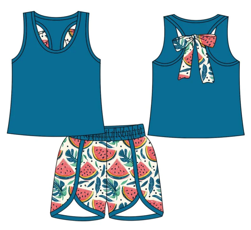 ( Moq 5 Each Style ) Baby Girl Summer Watermelon Sibling Romper Set 4.24