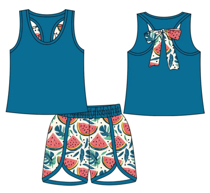 ( Moq 5 Each Style ) Baby Girl Summer Watermelon Sibling Romper Set 4.24