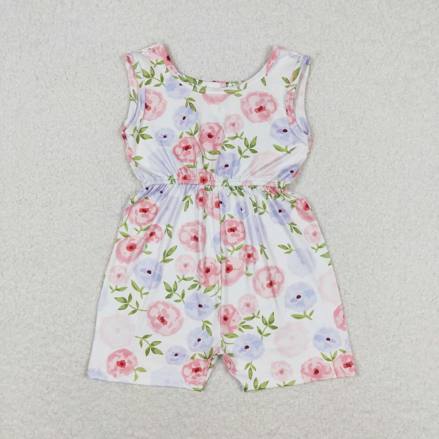 Baby Girl Sleeveless Flower Shorts Summer Overalls Jumpsuit