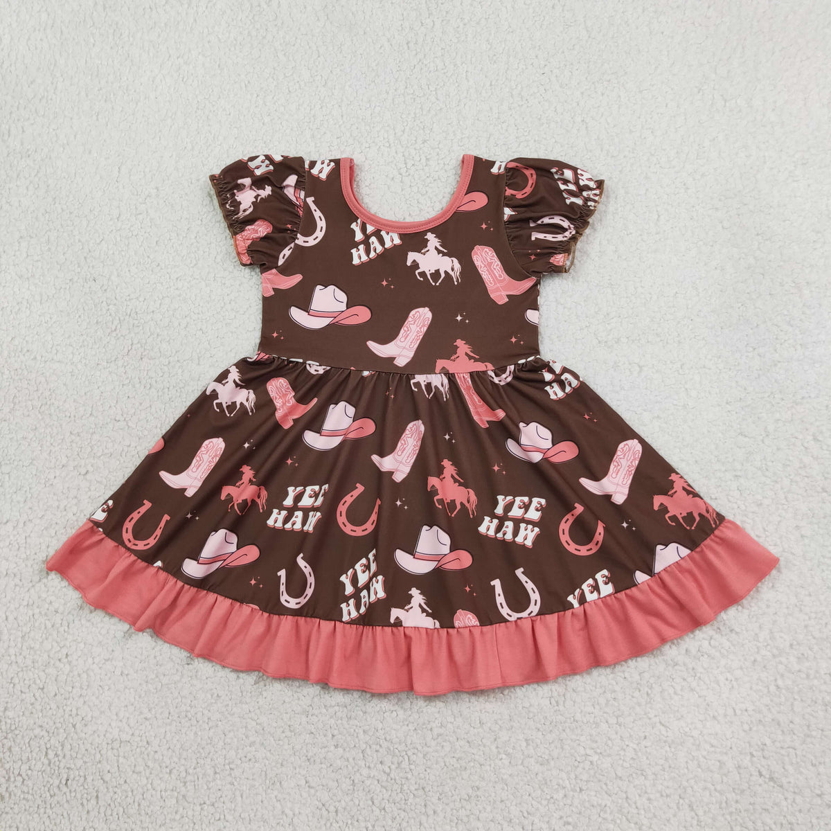 ( No moq ) Preorder Baby Girls Kids Short Sleeves Western Boots Hats Dress Clothes