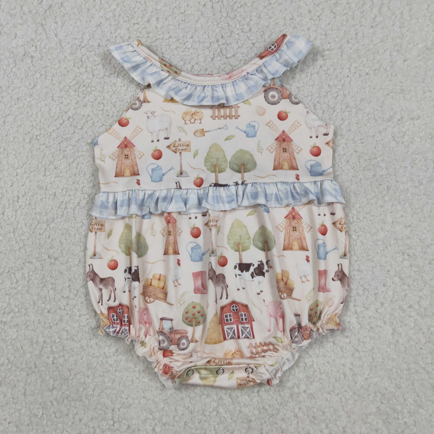 Sibling Baby Girls Kids Farm Animals Ruffle Tops Shorts Set Romper Summer Clothes RTS